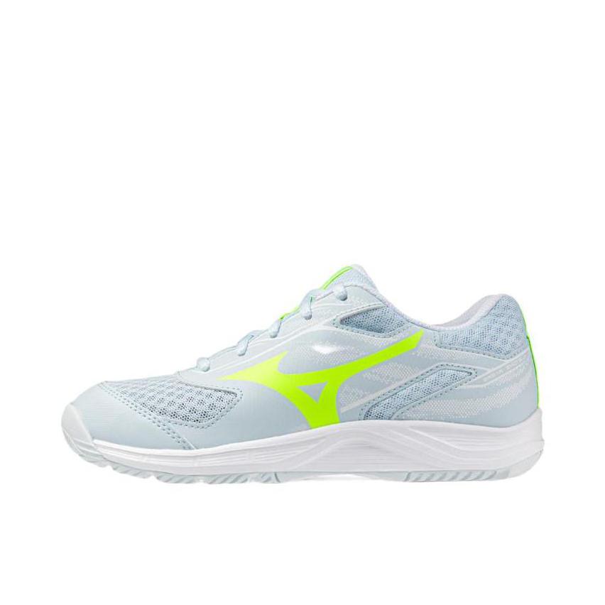 推荐商品：Mizuno/美津浓 Sky Blaster 4 百搭 防滑 透气 低帮 羽毛球鞋 大童/水蓝色/黄色