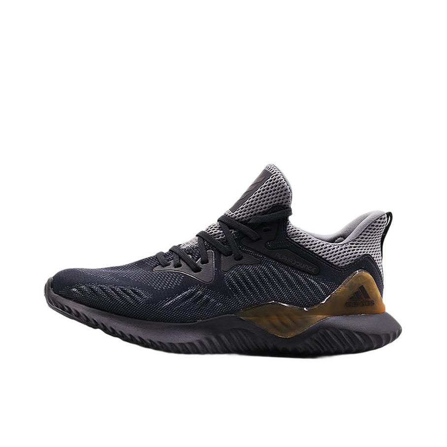 推荐商品：adidas Alpha Bounce Beyond 跑鞋 减震回弹防滑耐磨网面透气轻便轻运动织物 Grey 黑棕