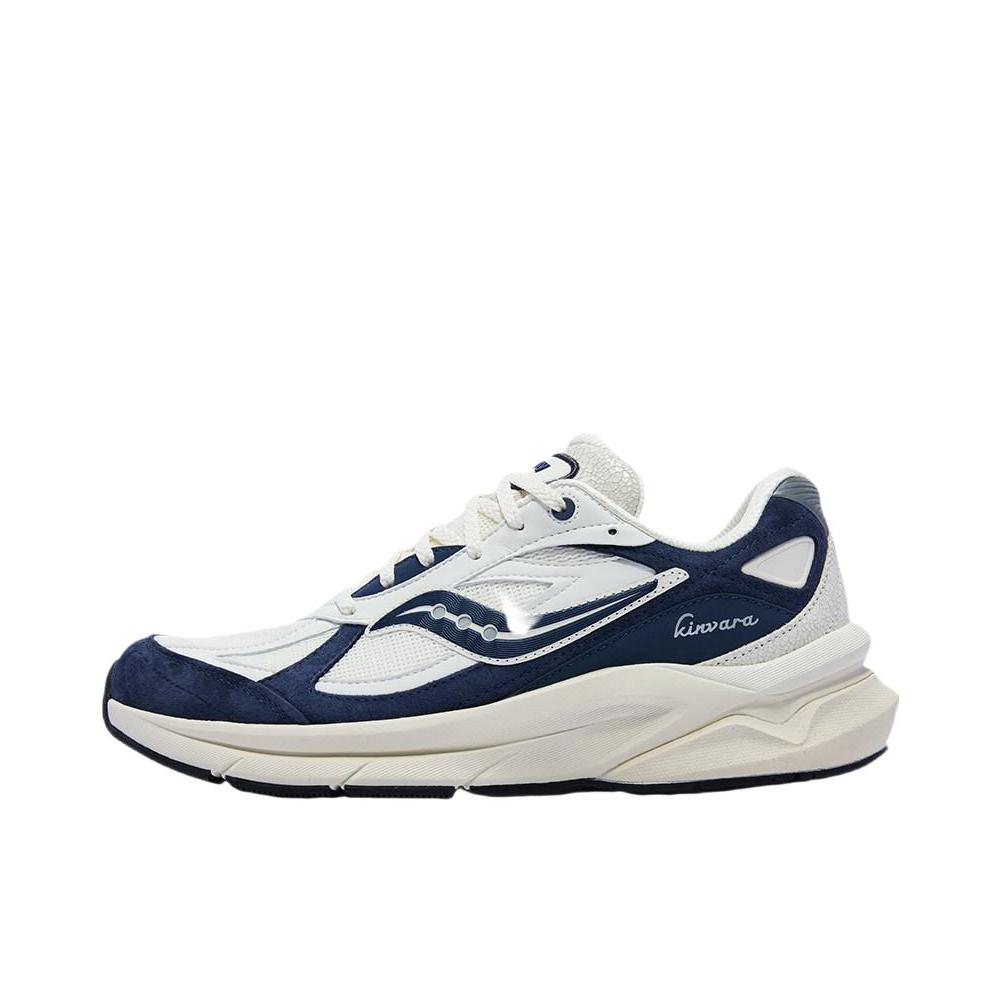 推荐商品：【彭于晏同款】 Saucony/索康尼 KINVARA PWR 运动休闲鞋 复古低帮缓震耐磨 白色/兰色