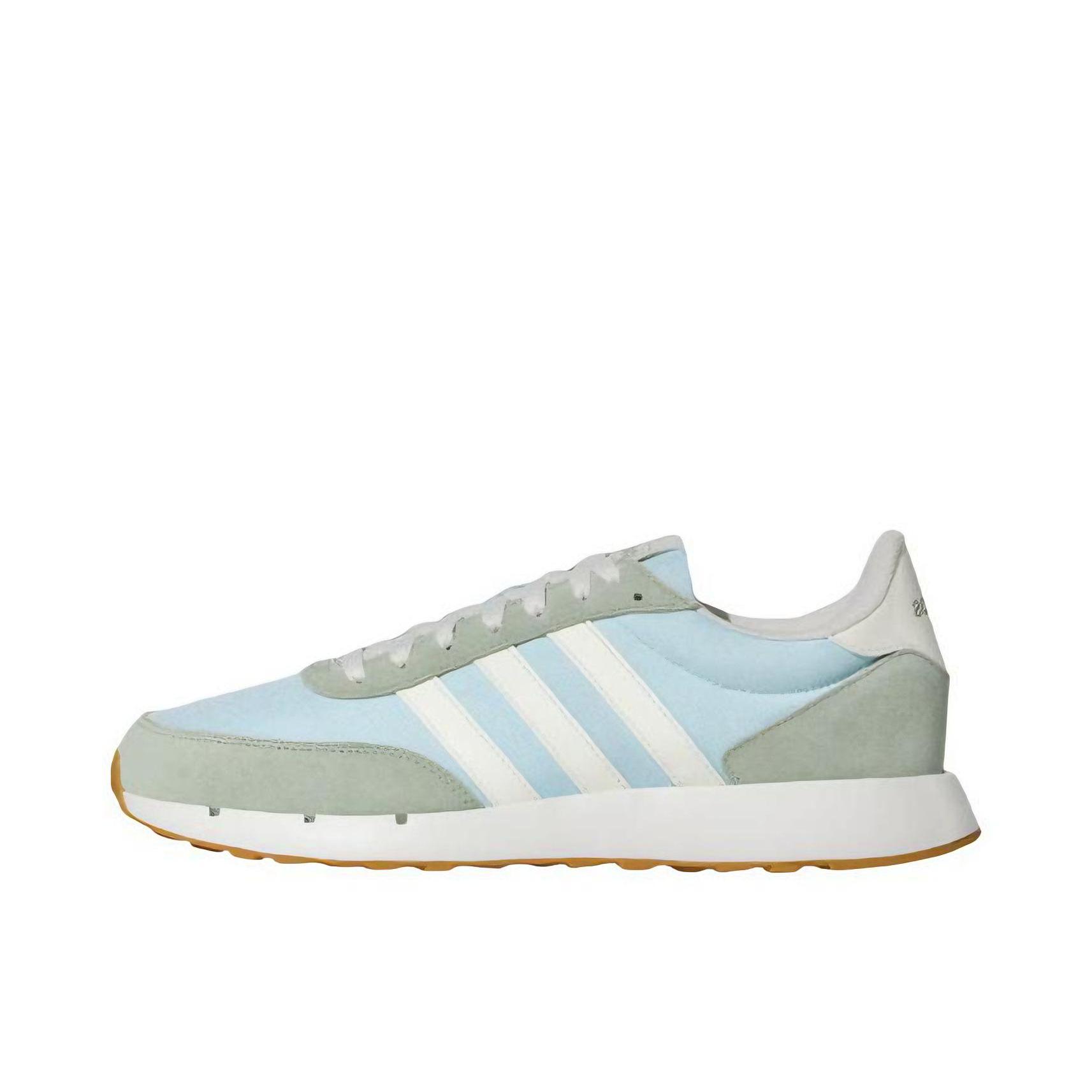 推荐商品：adidas Run 60s 2 跑鞋 缓震回弹透气耐磨复古跑步风 蓝色/亮白色/光晕绿