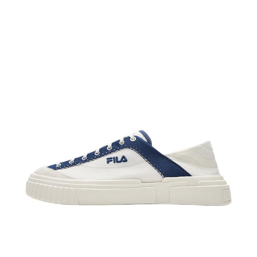 推荐商品：FILA/斐乐 梯田 帆布鞋 休闲运动轻便舒适 微白/航帆蓝