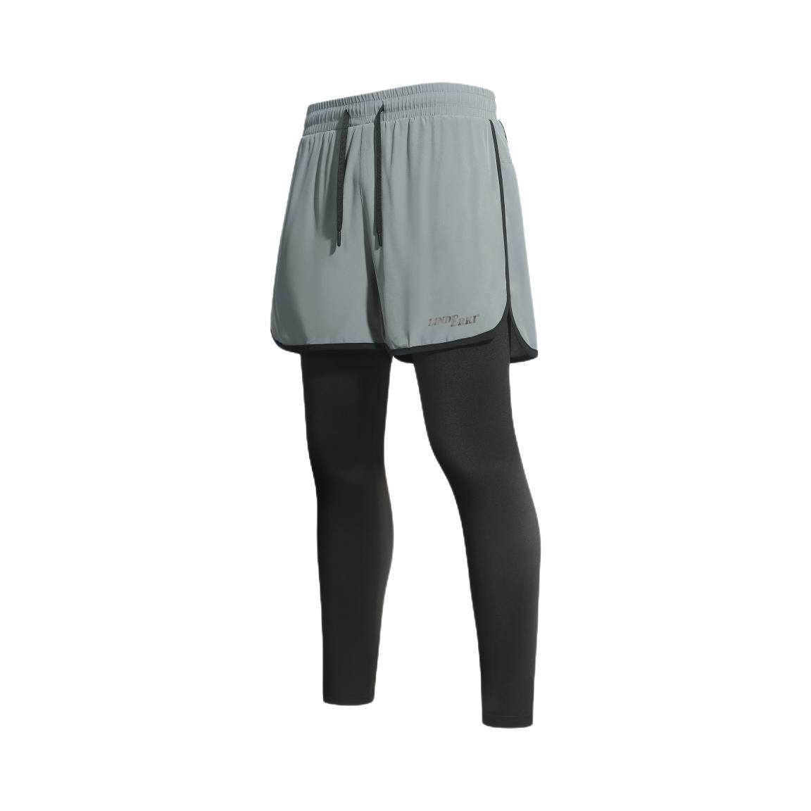 推荐商品：Lind Erki 透气美式假两件系带多巴胺运动长裤 LE9971-1 灰