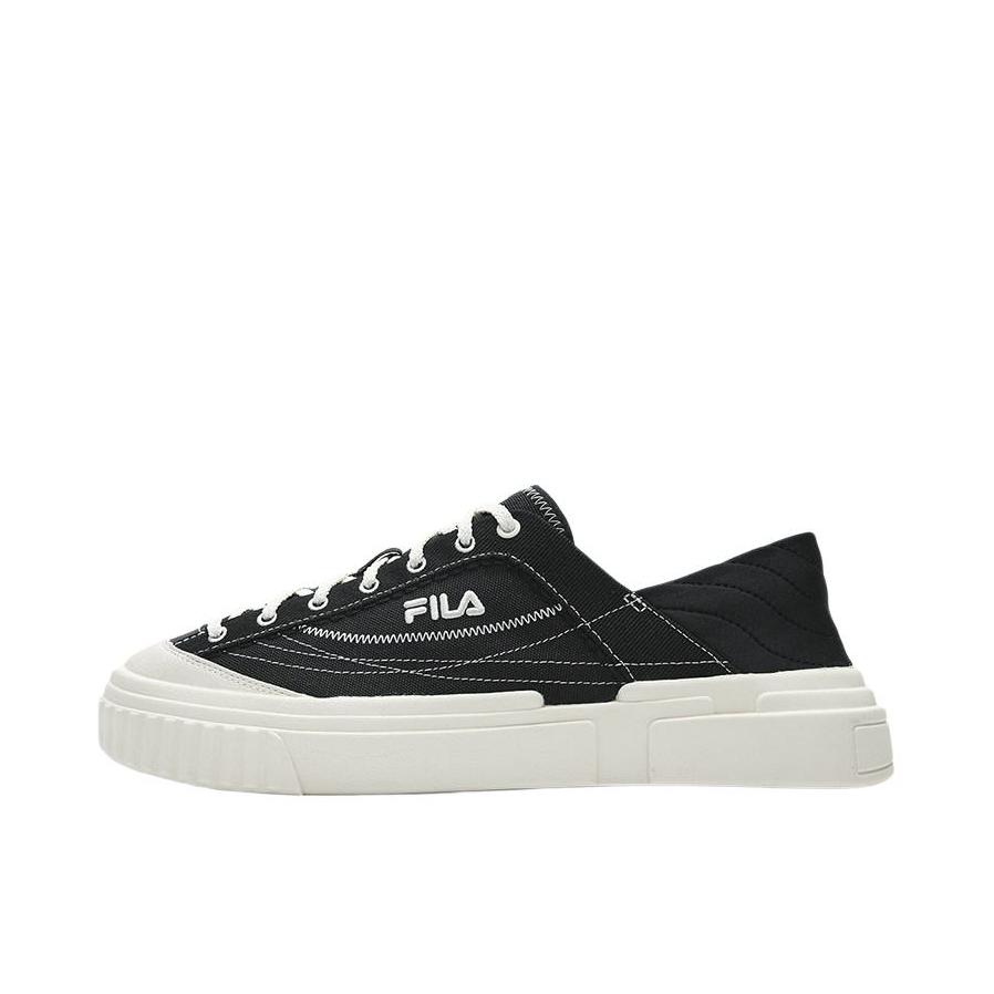 推荐商品：FILA/斐乐 梯田 帆布鞋 休闲运动轻便舒适 黑色/微白色