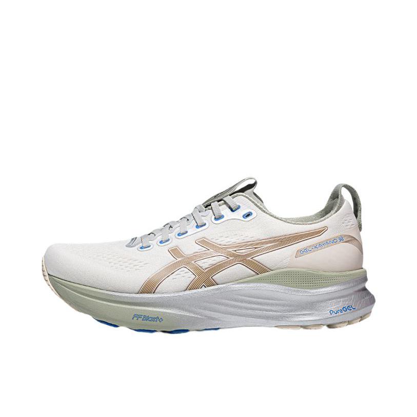 推荐商品：Asics/亚瑟士 GEL-KAYANO 32 跑鞋 防滑耐磨稳定支撑缓震回弹轻量训练圆头体测夜跑短跑 奶白色/棕色