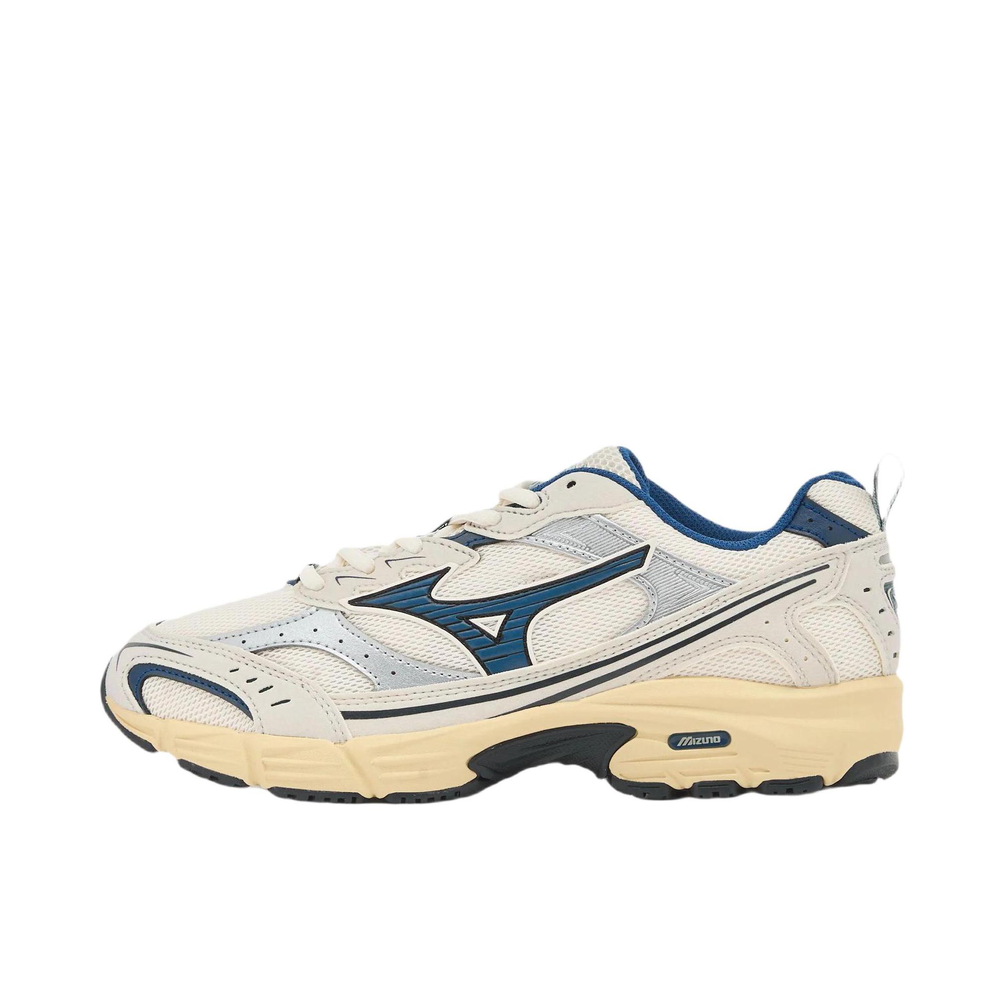 推荐商品：Mizuno/美津浓 MXR OG 防滑 低帮 休闲 坡跟 运动休闲鞋 米色/蓝色