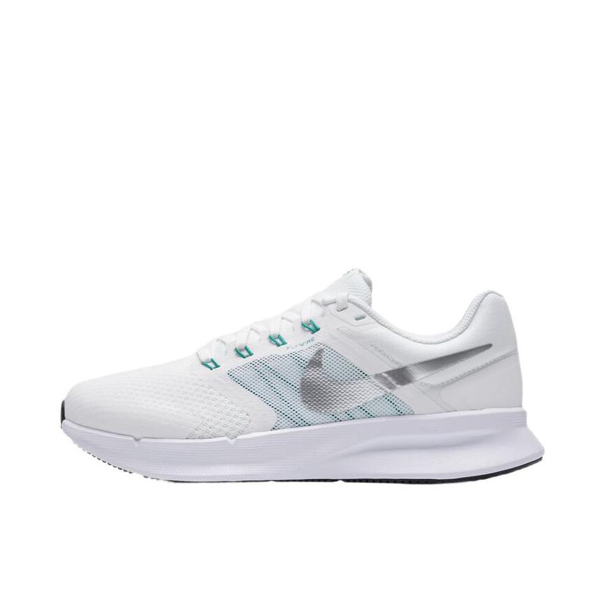 推荐商品：Nike Run Swift 3 跑鞋 减震防滑耐磨舒适网面透气缓震运动支撑贴合圆头耐穿耐用 女款/羽白色/银色