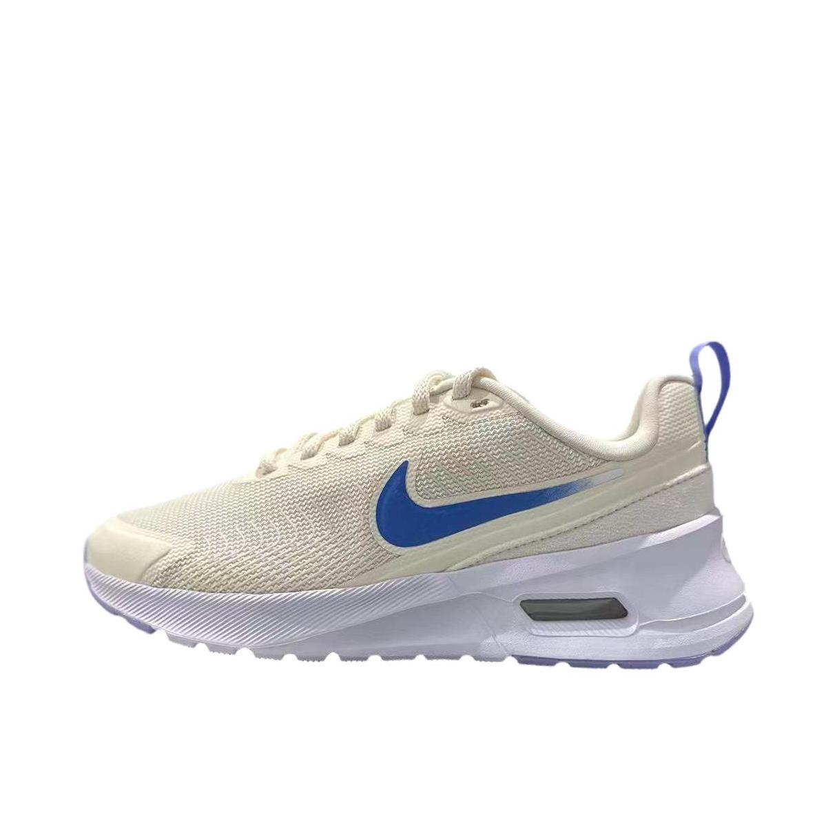 推荐商品：Nike Air Max Nuaxis 跑鞋 网面透气防滑耐磨舒适轻便系带缓震回弹百搭支撑抓地 女款/米色/白色 