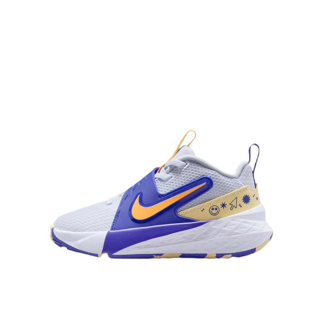 推荐商品：Nike Team Hustle D 12 易穿脱 儿童篮球鞋 小童/灰色/深蓝色