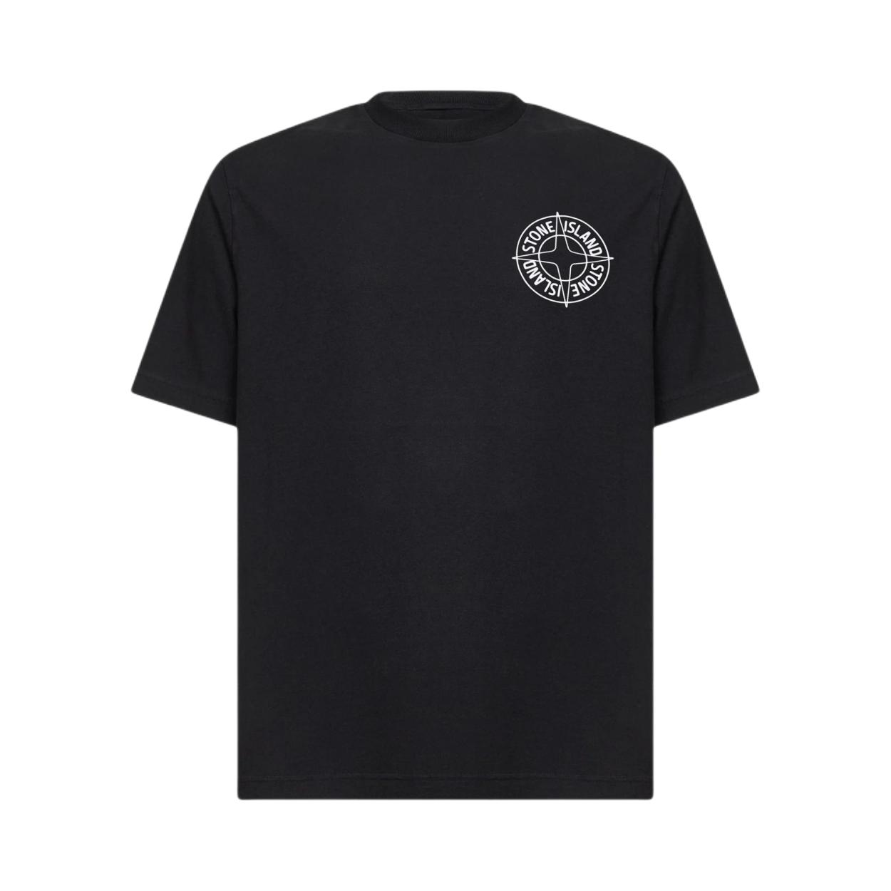 Stone Island/石头岛 罗纹圆领短袖T恤 152100001 黑