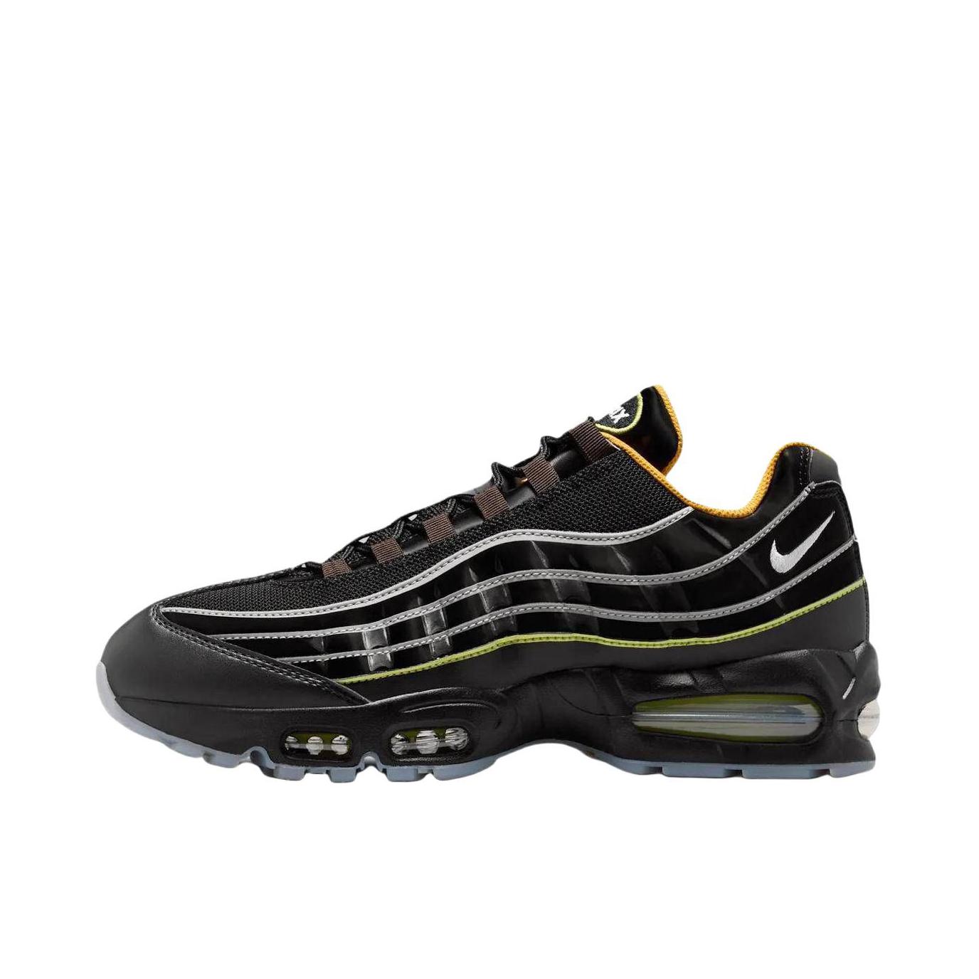 推荐商品：Nike Air Max 95 跑鞋 潮流时尚复古百搭防滑耐磨舒适透气防水气垫织物支撑低帮缓震贴合耐用圆头 基础黑/白色