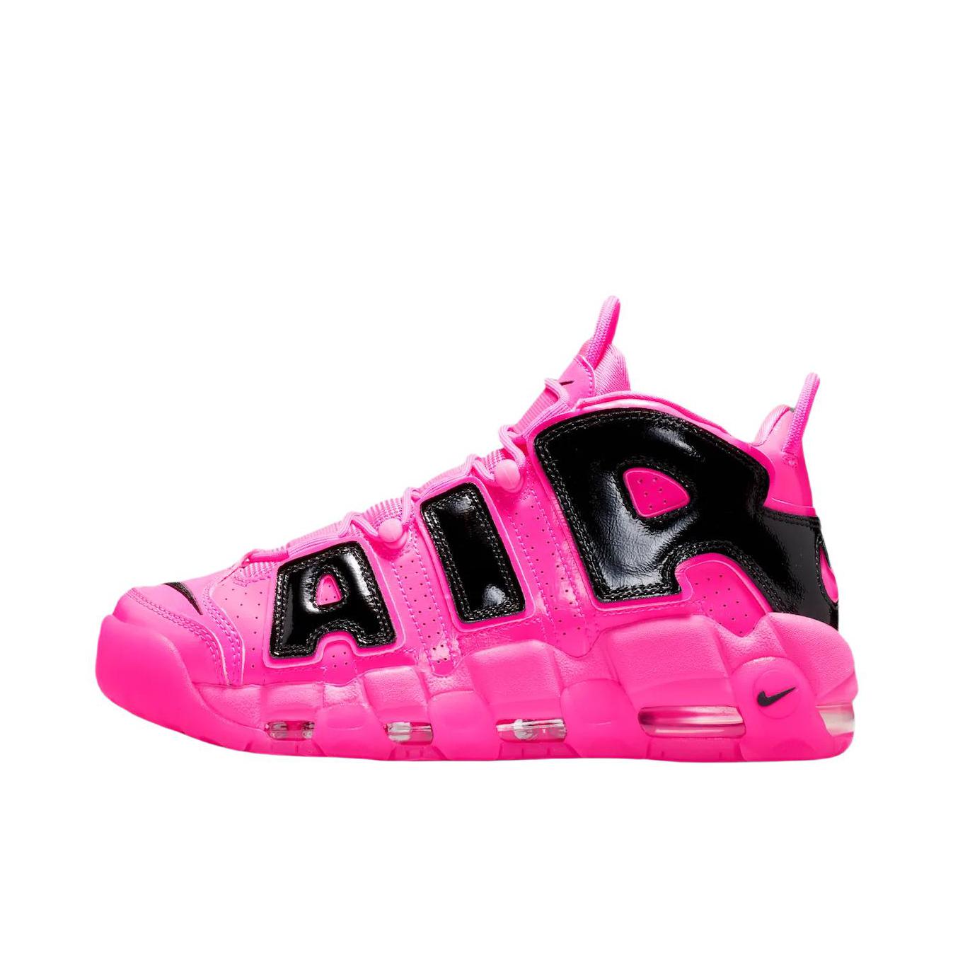 推荐商品：Nike Air More Uptempo 运动休闲鞋 缓震复古百搭防滑耐磨支撑圆头篮球风 粉色/黑色