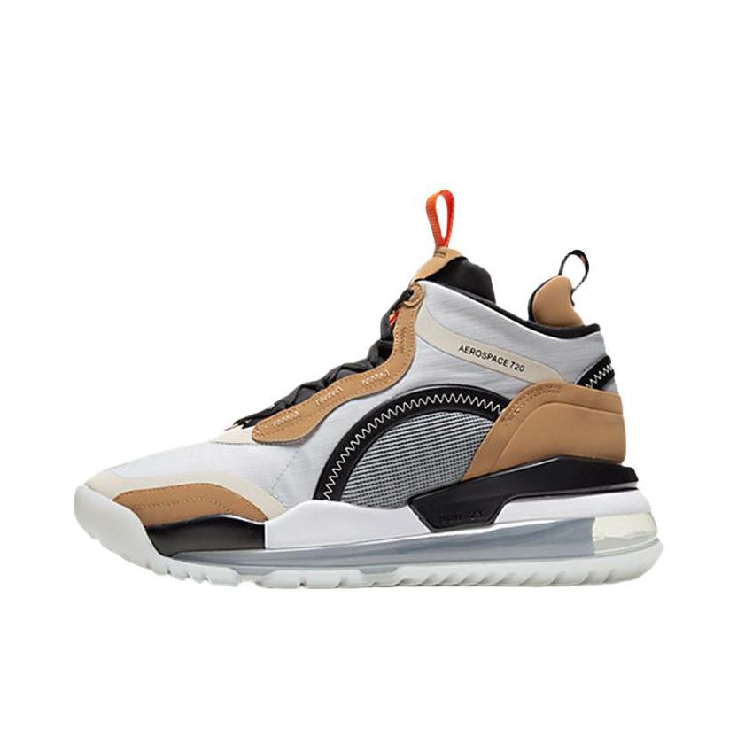 推荐商品：Jordan Aerospace 720 篮球鞋 全掌气垫缓震透气防滑耐磨合成革实战 Grey Fog 灰色/棕色/黑色
