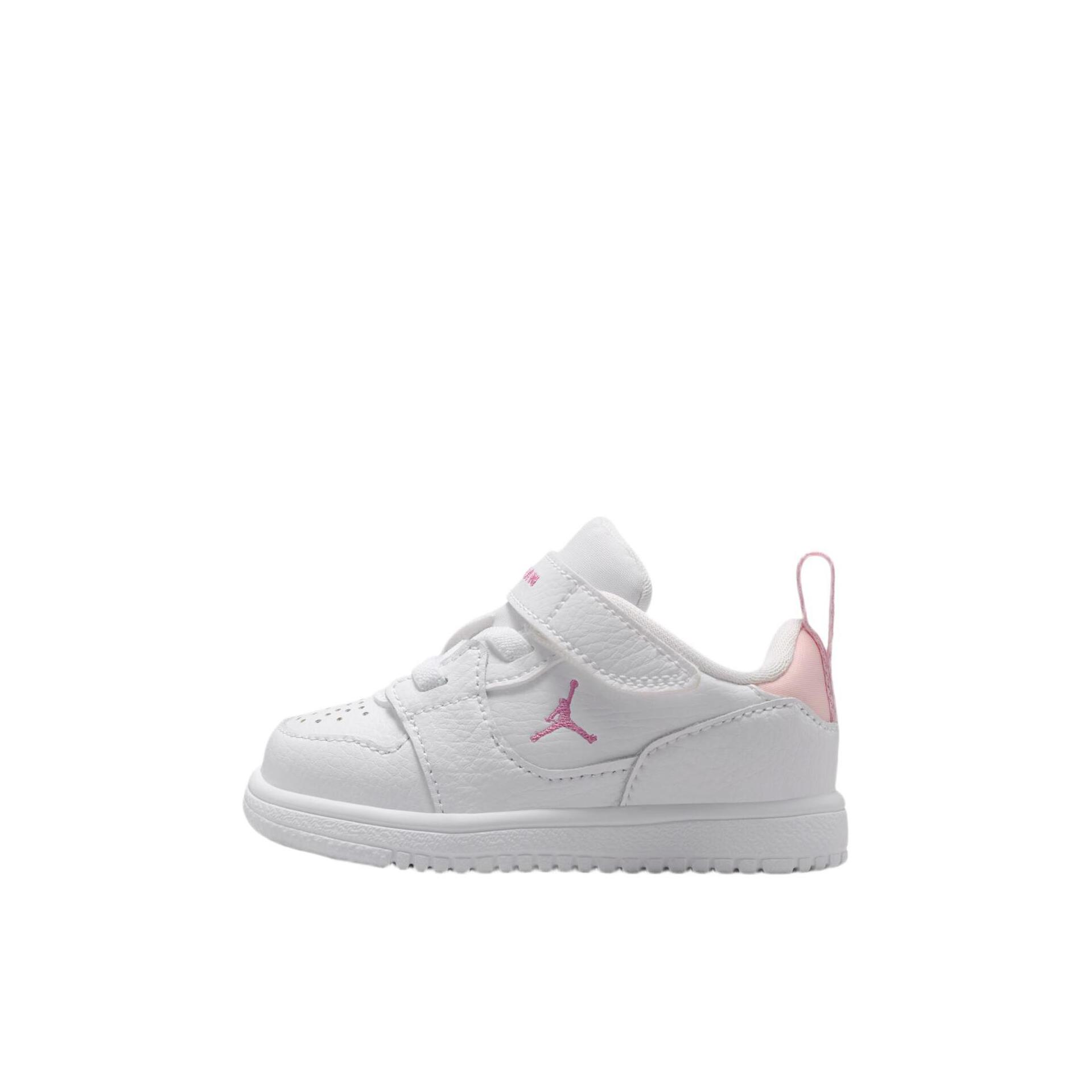 推荐商品：Jordan COURT CONNECT 板鞋儿童 魔术贴 婴童/白色/中国红/泡沫粉