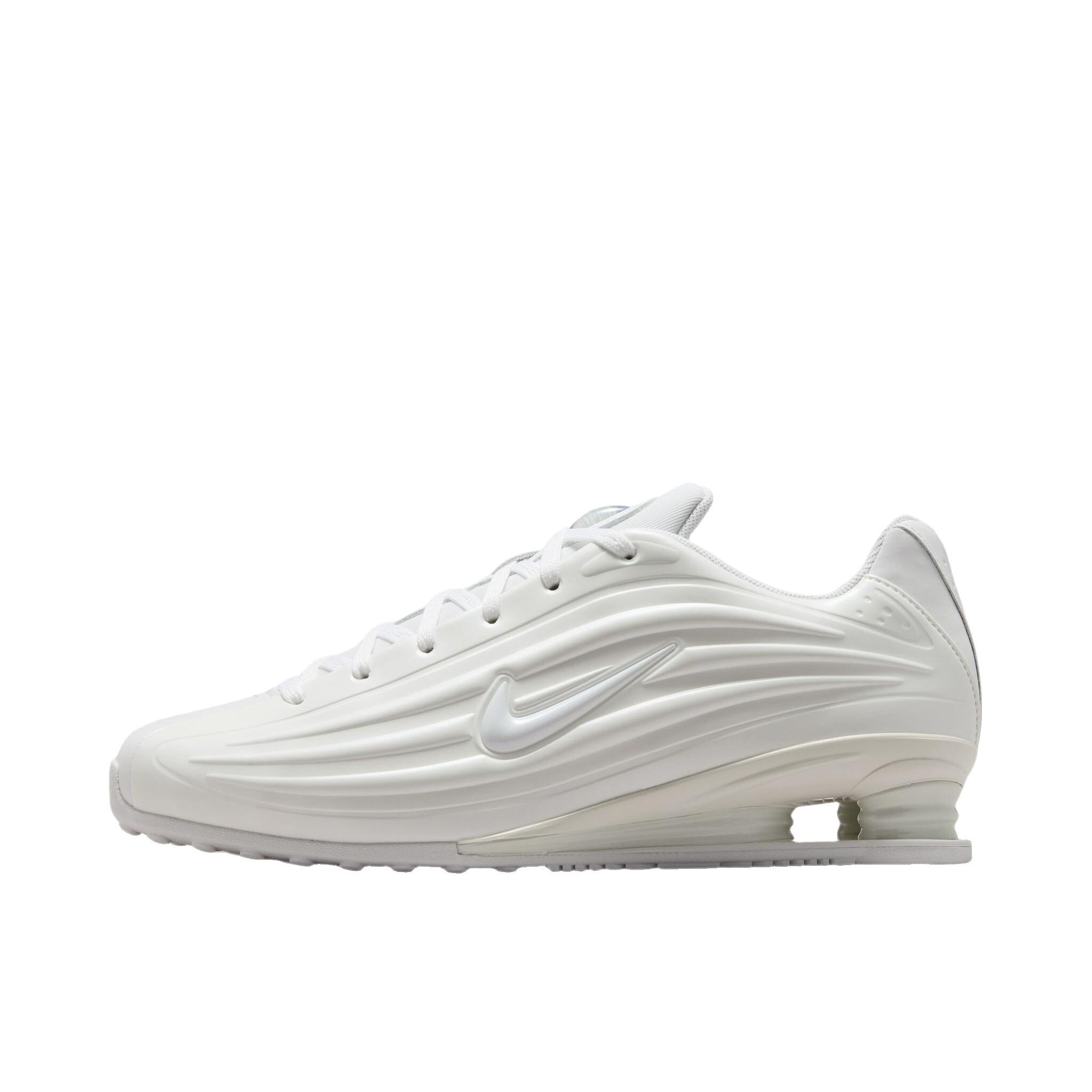 Nike SHOX Z 运动休闲鞋 柔软减震回弹圆头气柱训练贴合 白色/山峰白/金属银
