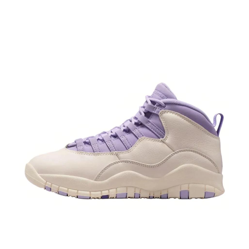 推荐商品：Air Jordan 10 运动休闲鞋 防滑耐磨减震透气百搭复古支撑包裹性 白色/紫色
