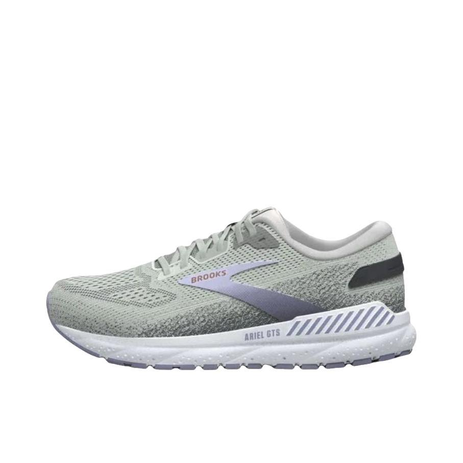 推荐商品：Brooks/布鲁克斯 Ariel GTS 24 跑鞋 柔软休闲圆头 B宽/男款/灰色/紫色