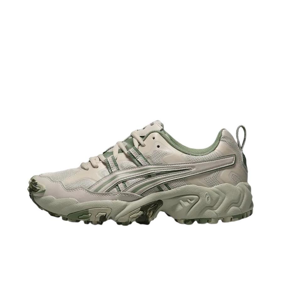 推荐商品：Asics/亚瑟士 Gel-Nandi 跑鞋 缓震回弹防滑耐磨舒适透气复古百搭织物合成革 灰色/绿色