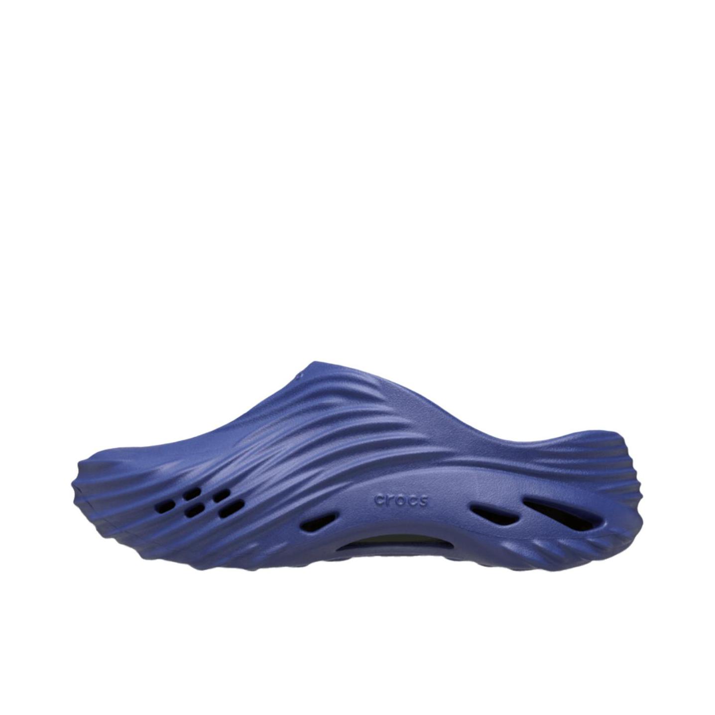 推荐商品：Crocs/卡骆驰 Echo Wave 旋风波波 百搭 防磨 外穿 包头 套脚厚底 中跟 软底 拖鞋 蓝色