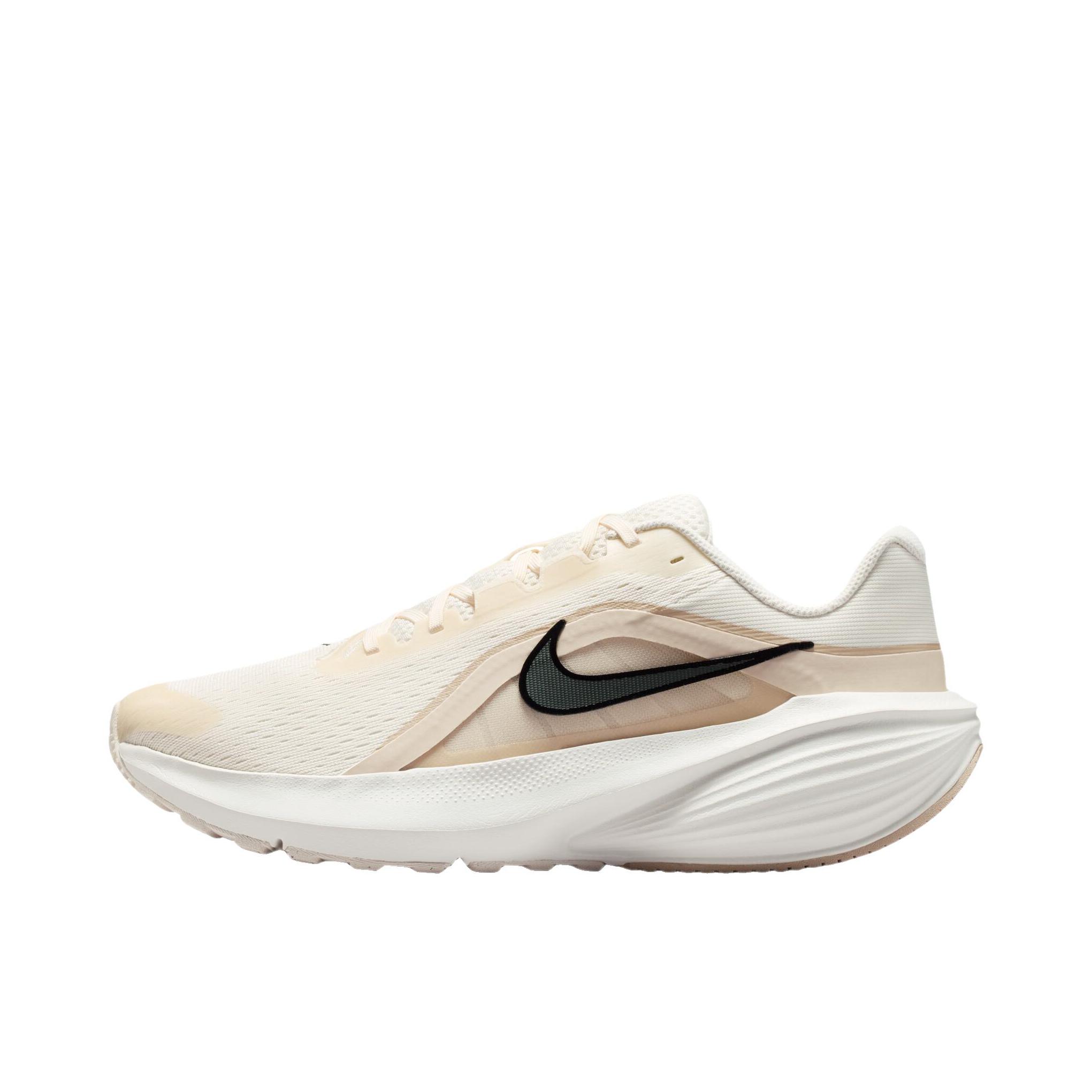 推荐商品：Nike DOWNSHIFTER 14 跑鞋 时尚系带轻便透气回弹训练贴合缓震防滑 淡象牙白/黑云杉绿/黑色/帆白色/沙堆白/亚麻色