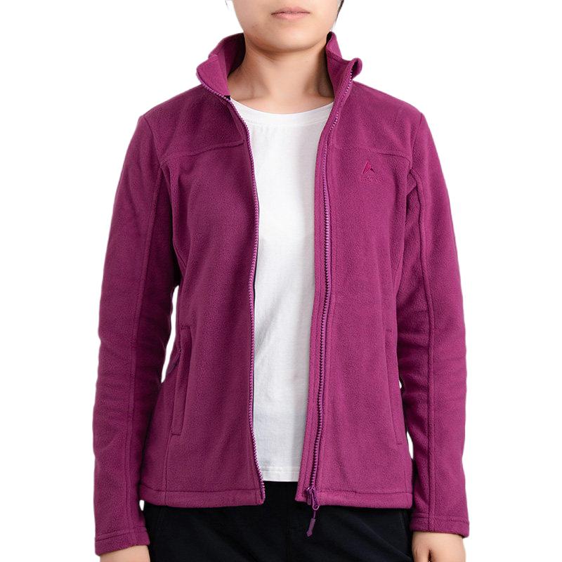 推荐商品：Arctos/极星 防风保暖加绒加厚内胆抓绒衣 AGJD22508 黛紫/女