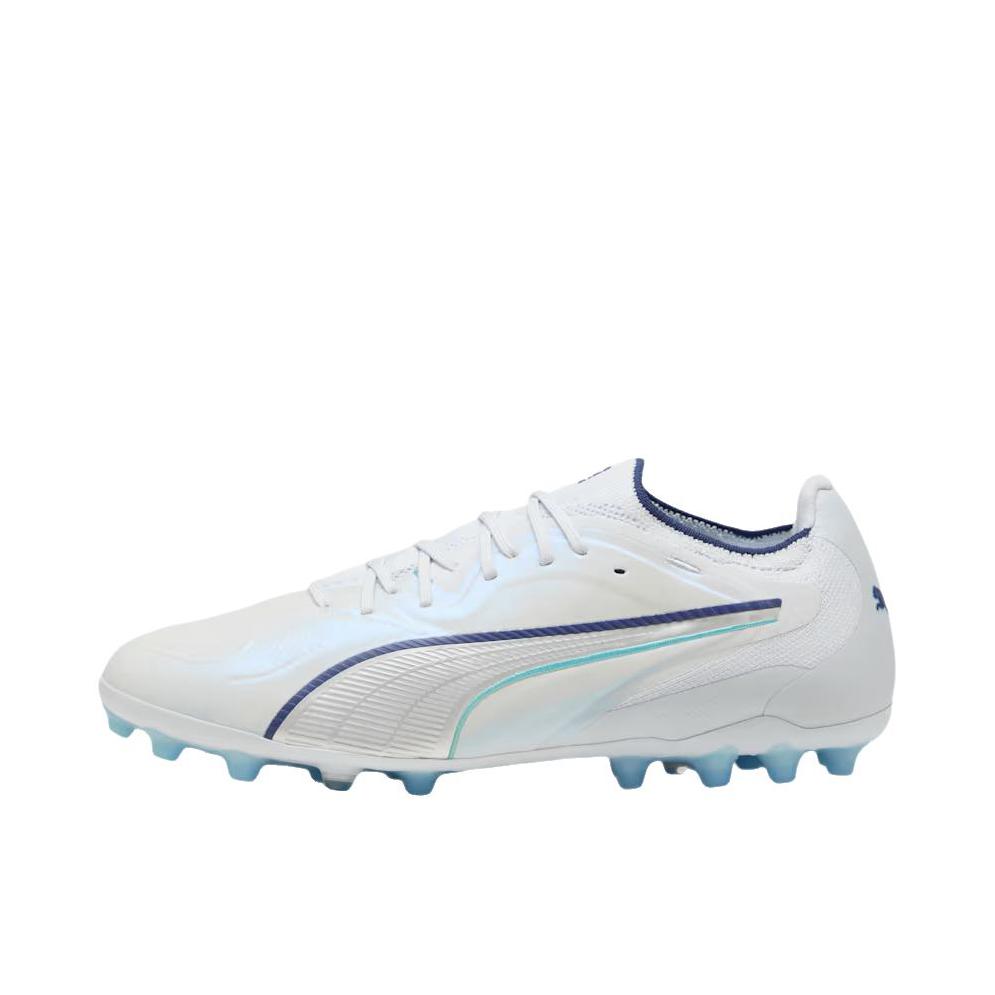 推荐商品：Puma/彪马 king 20 Ultimate JP HG/AG 足球鞋 胶质短钉人工草坪圆头系带贴合防水 银雾蓝宝石色/鲜艳蓝