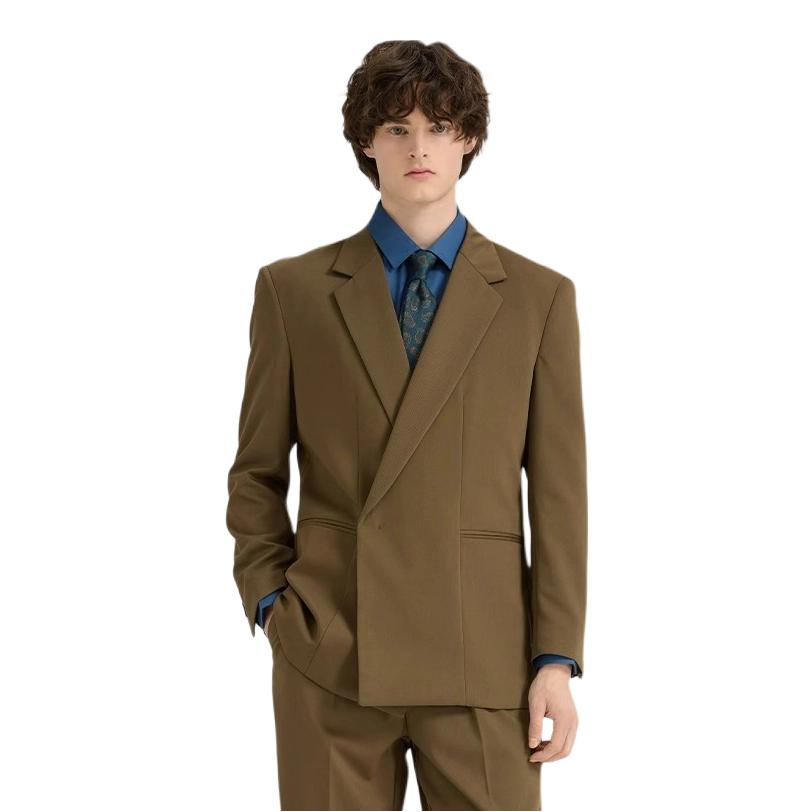 推荐商品：WILD LEADER 2026SS 商务绵羊毛莱赛尔高级感长袖西装 XW5158553G 咖