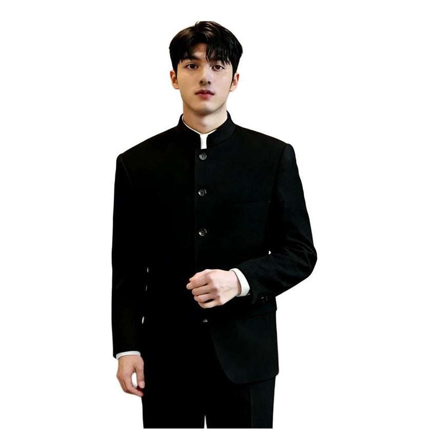 推荐商品：COMOWA 2026SS 新中式直筒单排扣立体重工长袖西装 JS-CMW912-W07 黑