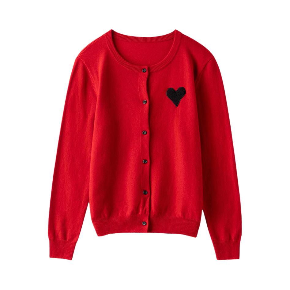 推荐商品：Snowforte/思诺芙德 单排扣圆领长袖针织衫 女装 8001922028 威尼斯红