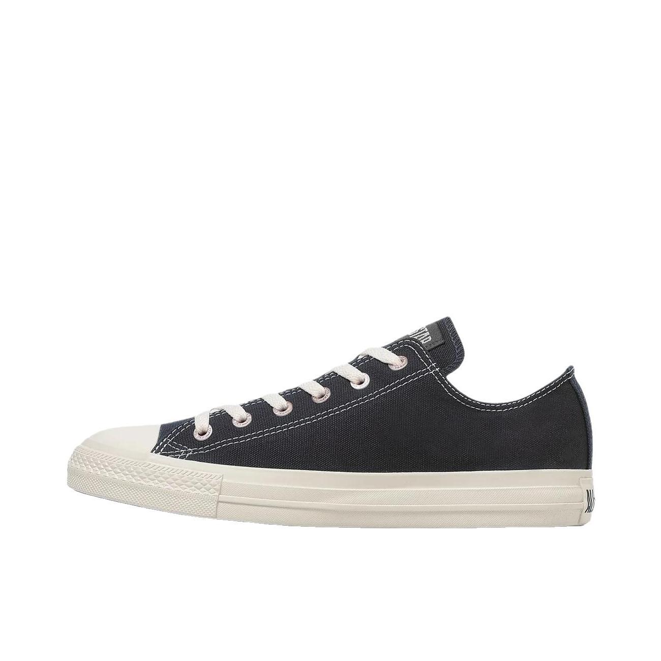 推荐商品：Converse/匡威 All Star Flateyelets OX 帆布鞋 圆头平跟系带舒适 褪色黑