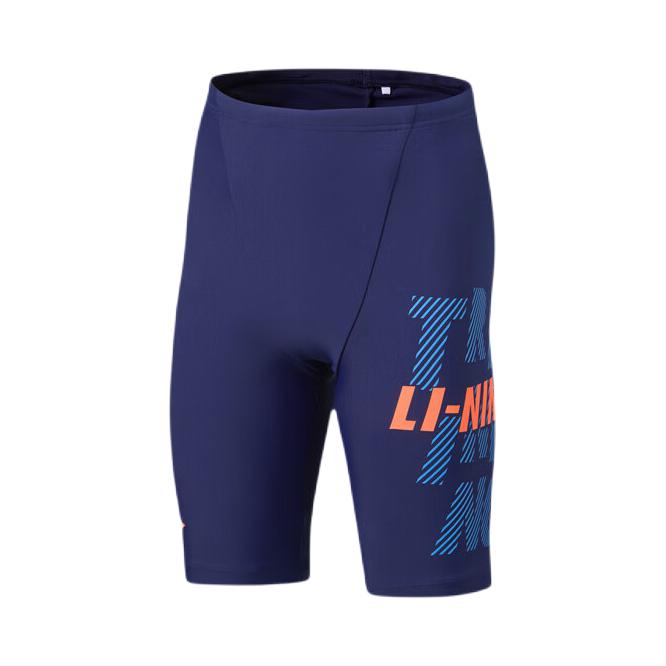 推荐商品：Li Ning/李宁童装 防晒五分印花泳裤 男中大童 YSLW016 海窟蓝