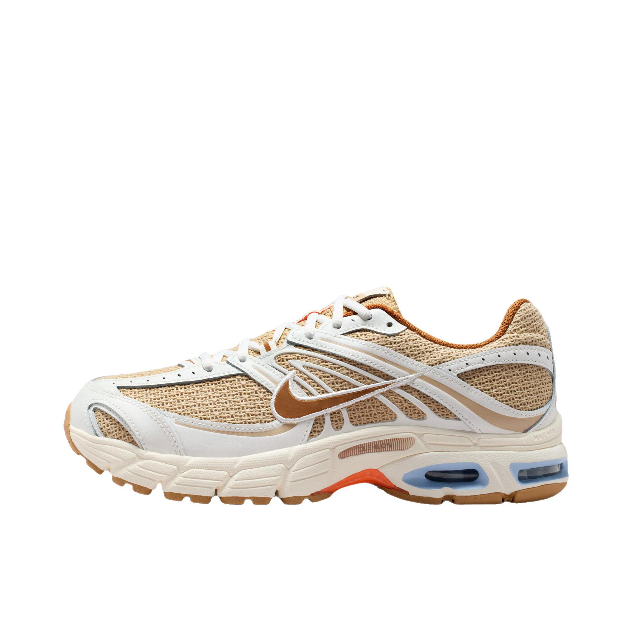 推荐商品：Nike Air Max Moto 2K 跑鞋 百搭耐磨舒适支撑贴合拼接耐穿圆头美观 亚麻色/浅英国棕褐/淡象牙白/铝蓝色/醒目橙