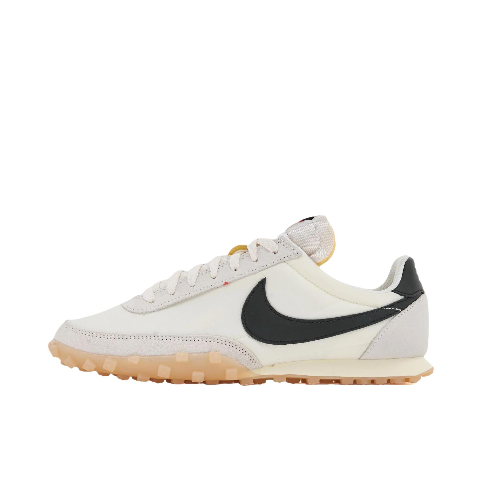 推荐商品：Nike Waffle Racer 跑鞋 防滑耐磨舒适透气织物运动绒面革 白色/黑色