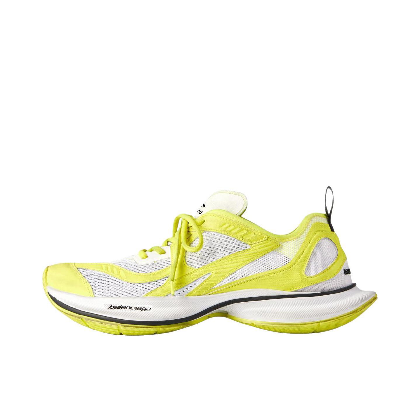 推荐商品：Balenciaga/巴黎世家 Circuit 运动休闲鞋 印花圆头减震网面透气低帮厚底 黄色/珍珠白