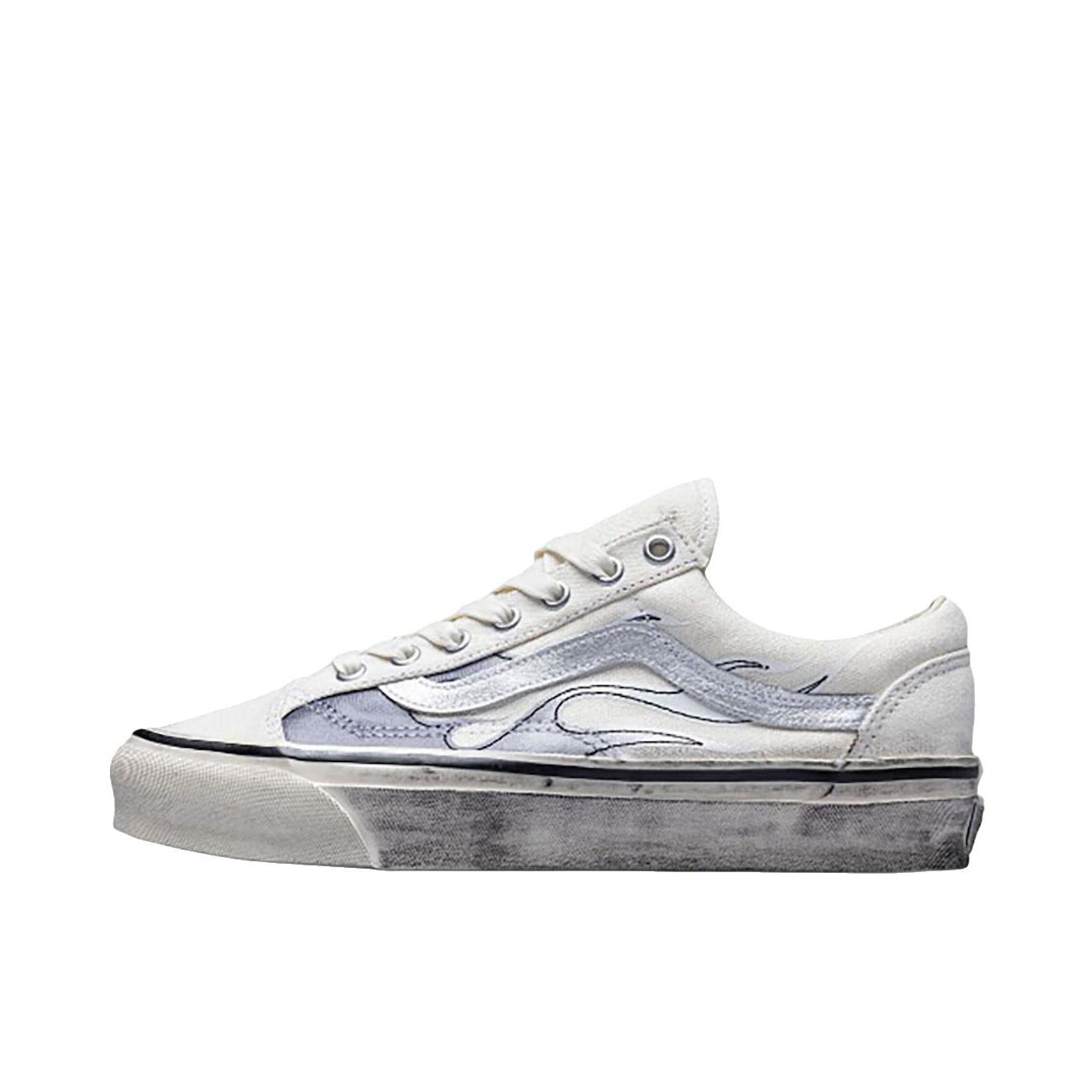 推荐商品：Vans/范斯 Old Skool 滑板鞋 板鞋 轻便防滑复古舒适经典 白色/浅蓝色/灰色