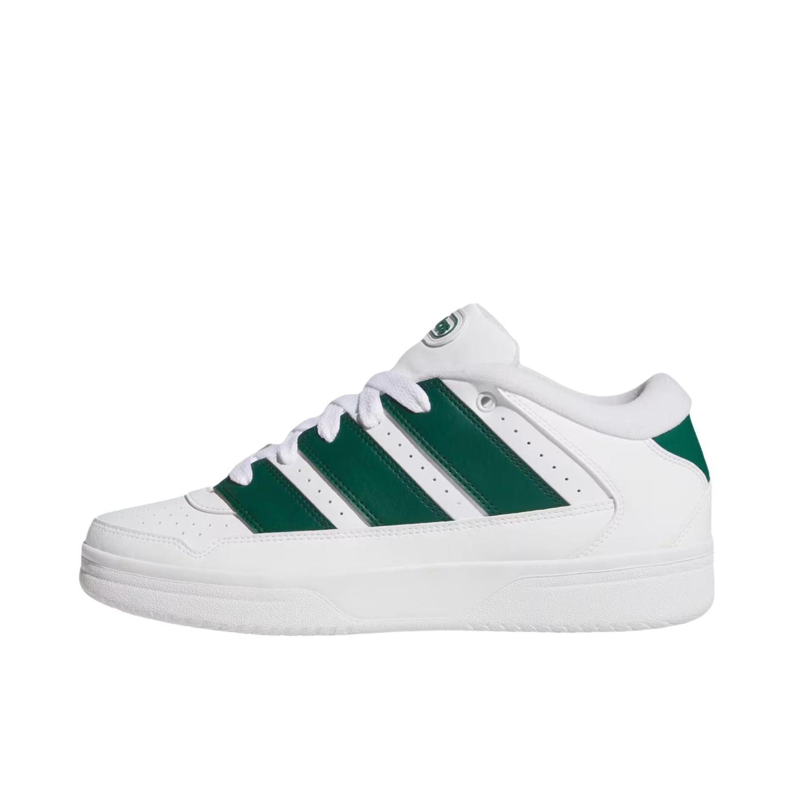 推荐商品：adidas TURNAROUND 板鞋 皮革防滑舒适柔软 白色/绿色