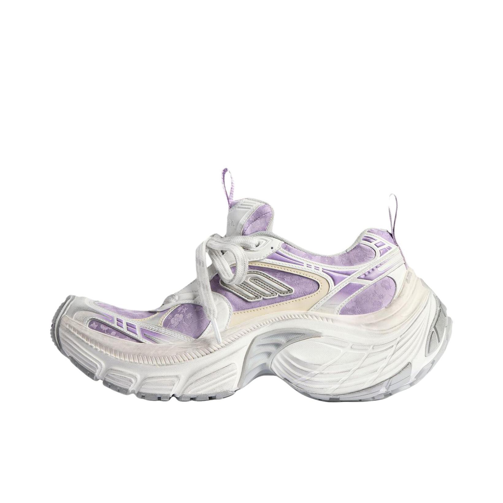 推荐商品：Balenciaga/巴黎世家 6X 运动休闲鞋 高跟深口厚底圆头 女款/白色/紫色