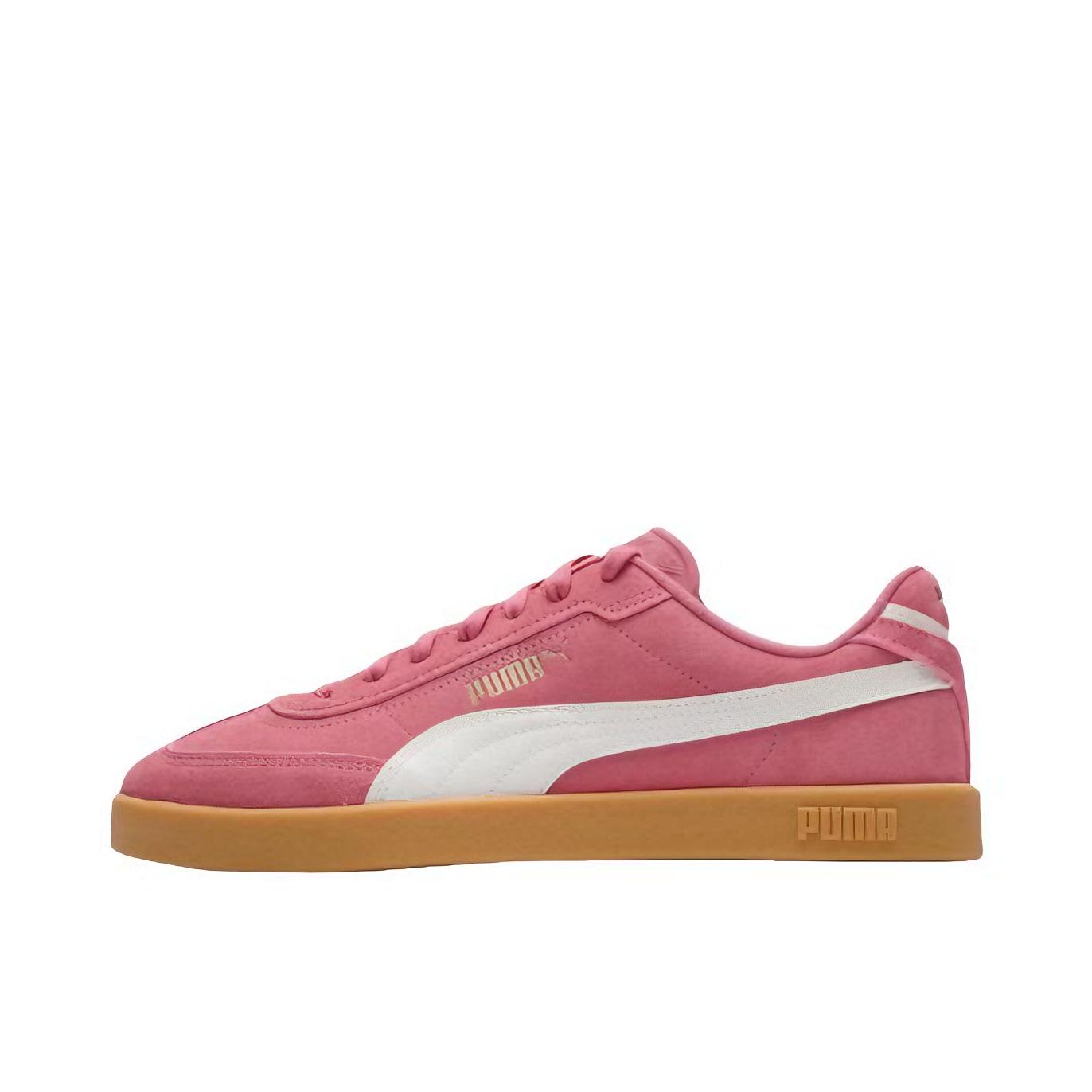 推荐商品：Puma/彪马 Club II Era T头鞋 德训鞋 板鞋 薄底防滑耐磨轻便低帮系带复古百搭支撑圆头贴合 粉色/羽白色