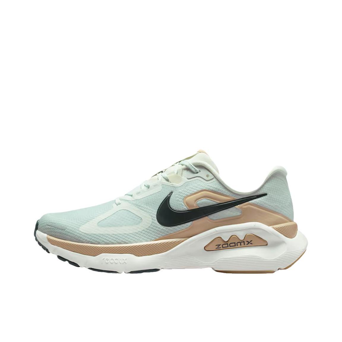 推荐商品：Nike Structure Plus 跑鞋 支撑贴合厚底系带圆头 青色