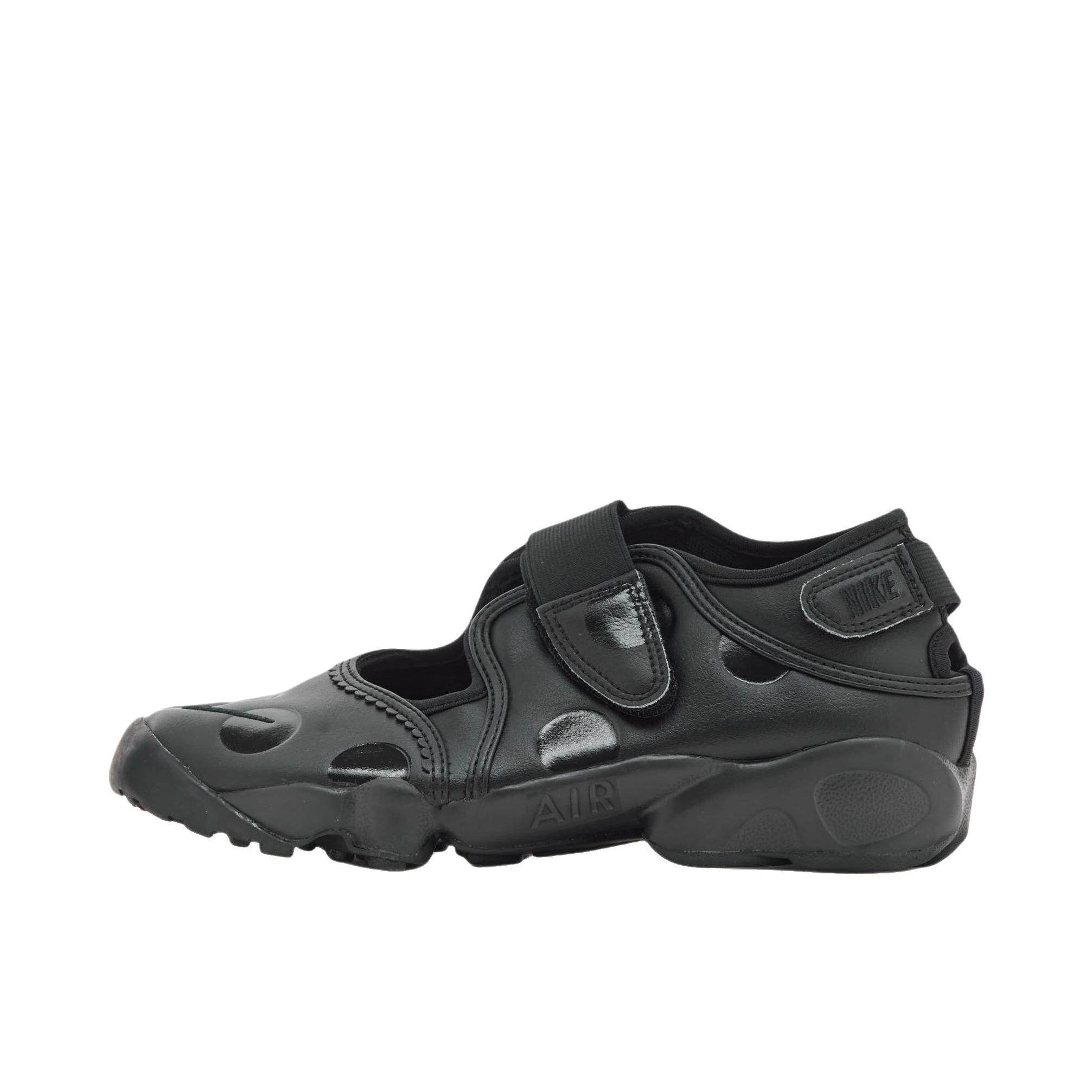 推荐商品：Nike Air Rift 分趾 防滑耐磨 缓震回弹 网面透气 舒适轻便 沙滩 魔术贴 百搭 运动休闲鞋 女款/深黑色