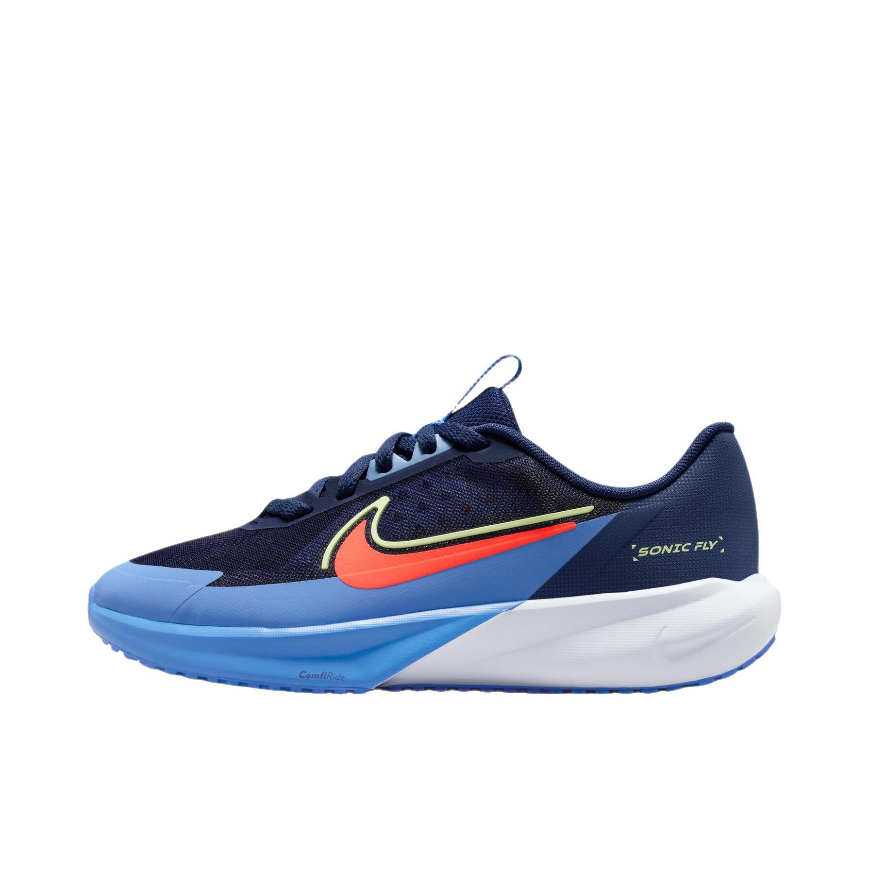 推荐商品：Nike Sonic Fly 跑鞋 舒适轻便缓震回弹网面透气时尚百搭 大童/深藏青/火山岩红/水晶蓝/紫色/浅橙色
