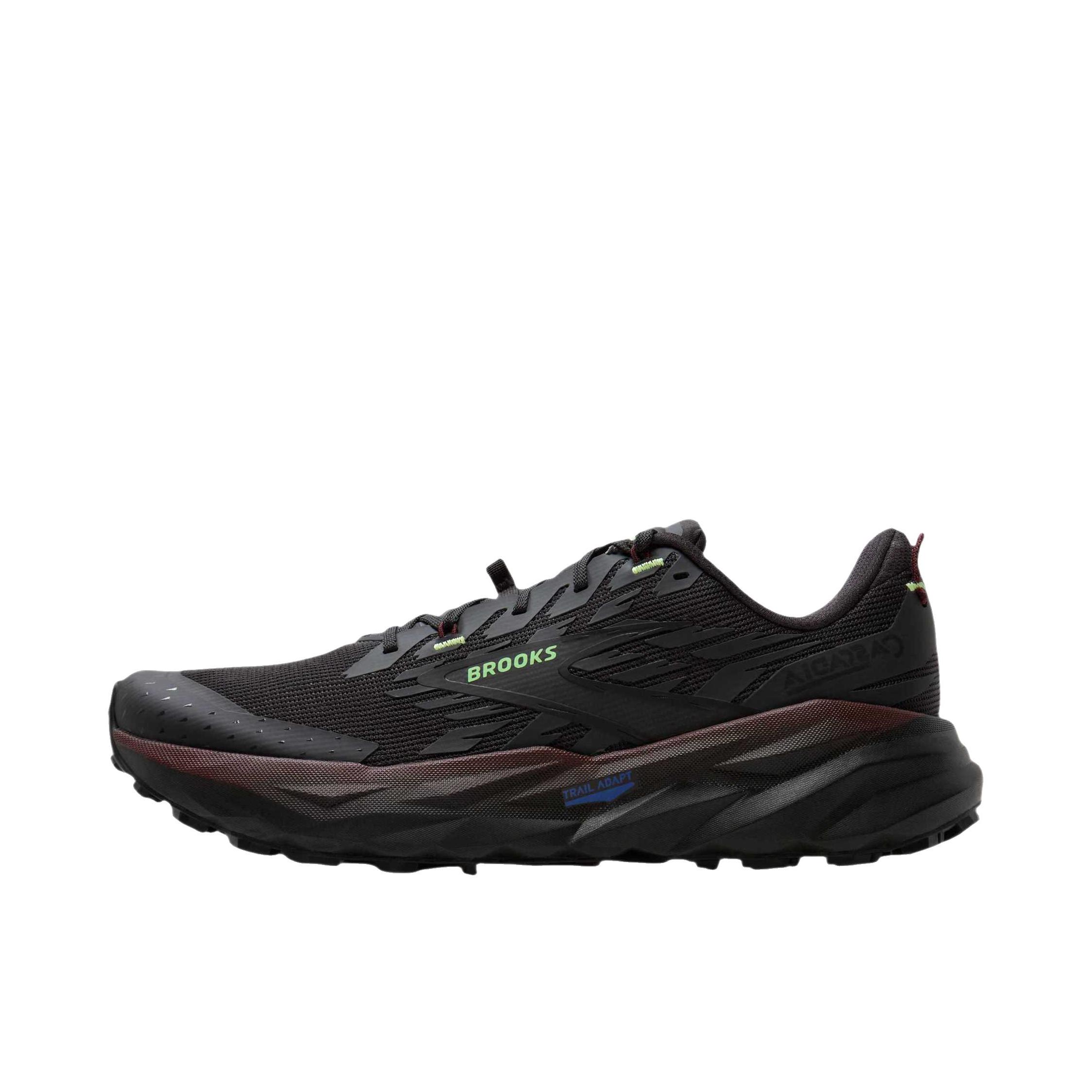 推荐商品：Brooks/布鲁克斯 Cascadia 山岩19 跑鞋 百搭圆头舒适 幻影/朗姆酒葡萄干/绿色