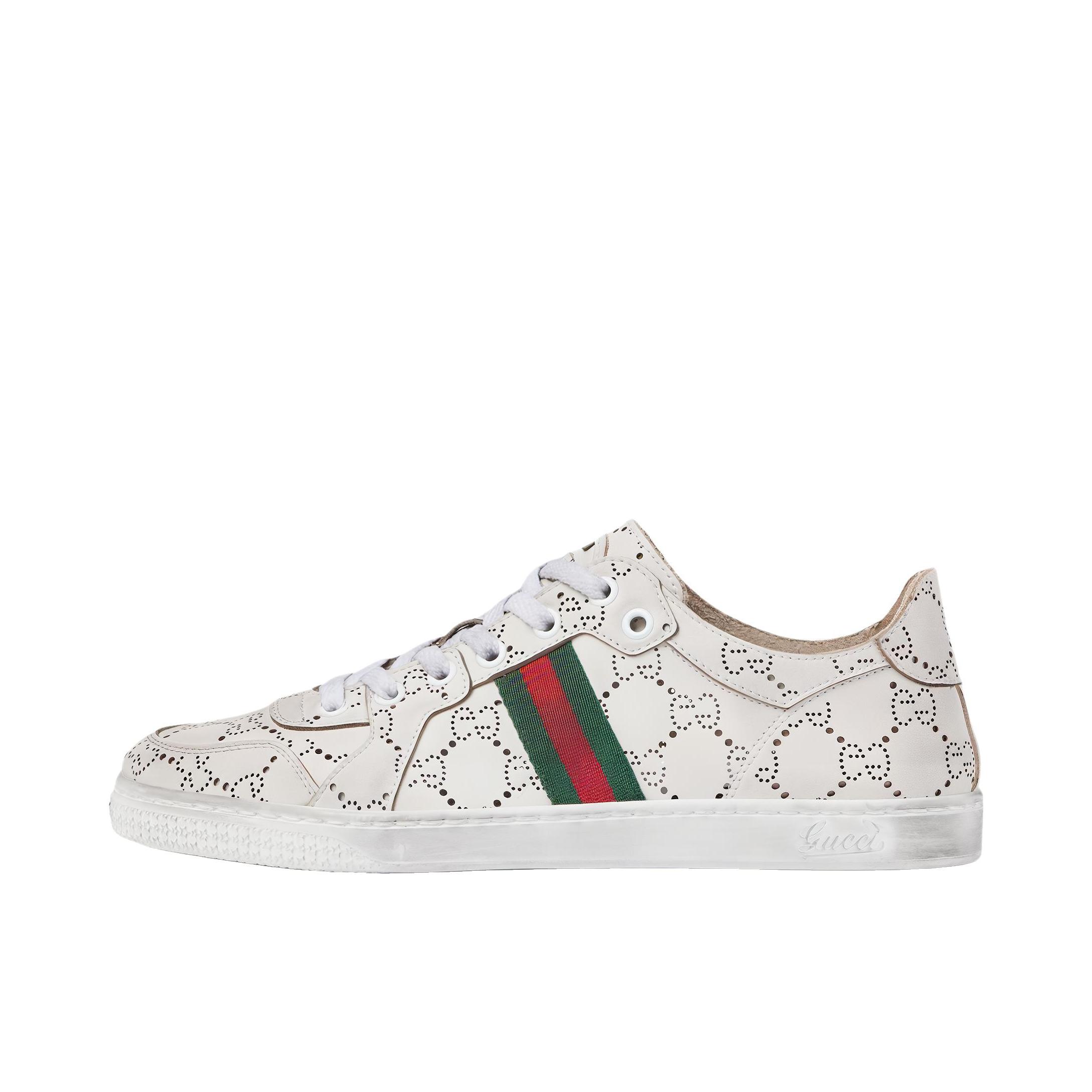 推荐商品：Gucci Famiglia 板鞋 舒适时尚简约百搭圆头做旧效果 米色