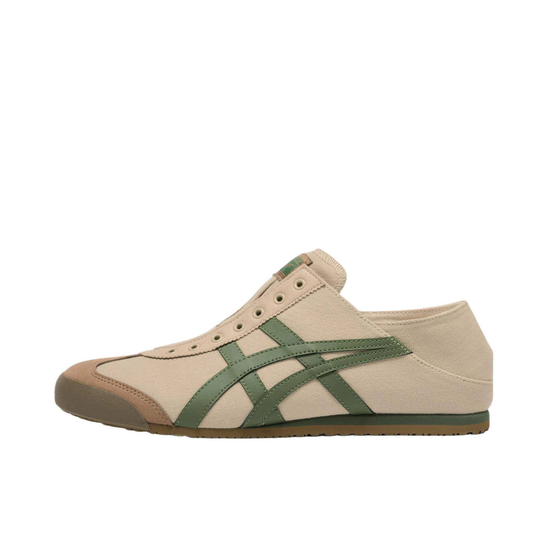 推荐商品：Onitsuka Tiger Mexico 66 德训鞋 运动休闲鞋 复古轻便透气舒适百搭防滑 米色/墨绿色