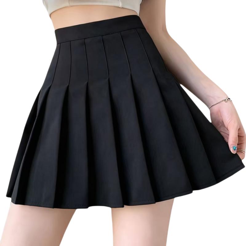 推荐商品：棉基因 JK制服系列透气高腰百褶半身短裙 女装 MWXC-XZA-057-2 黑