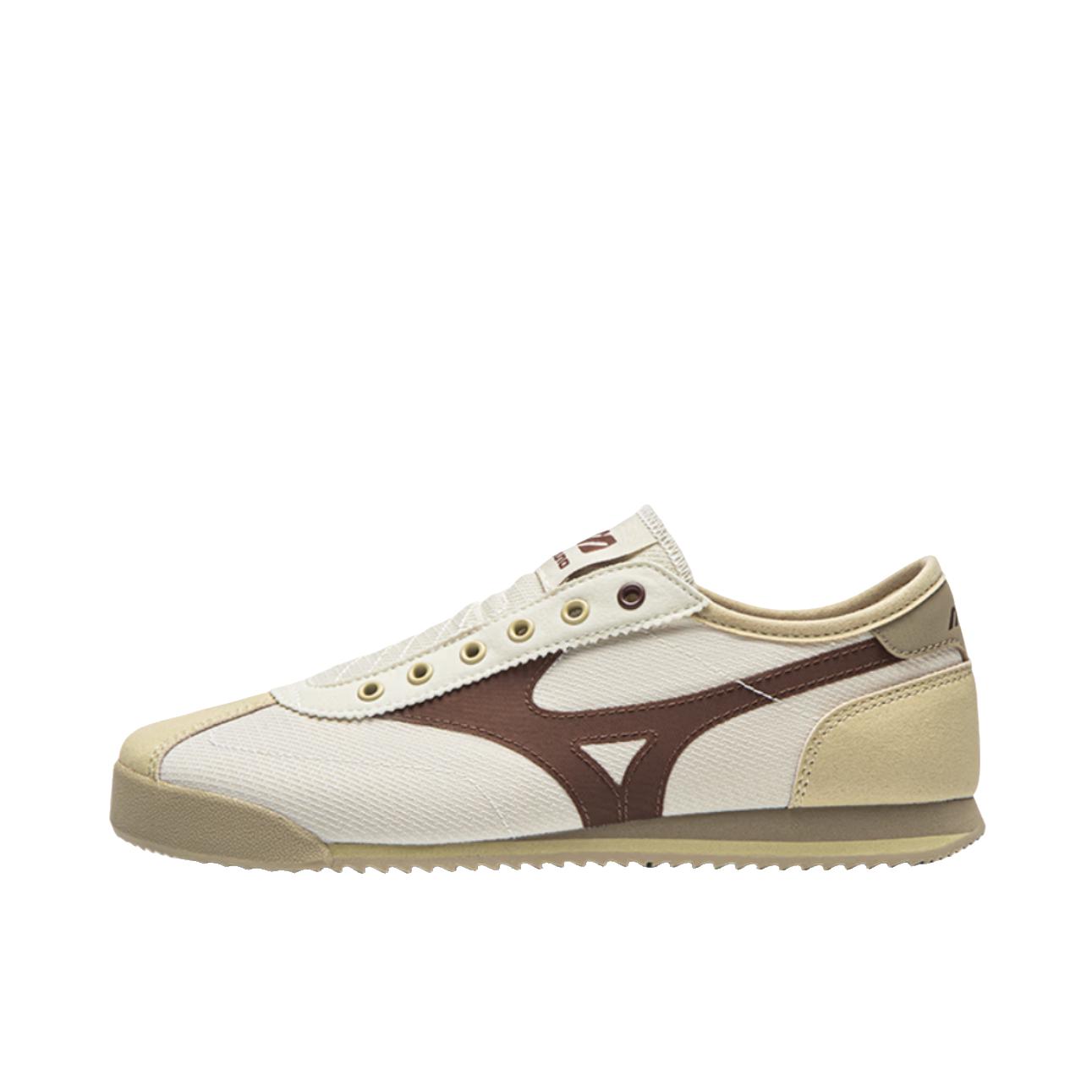 推荐商品：Mizuno/美津浓 LG 60S SLIPON 运动休闲鞋 复古薄底舒适 米色/灰色