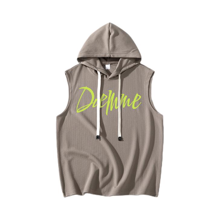 推荐商品：DIEMME 速干吸汗美式无袖字母印花背心 D08-MT-2424A5 灰咖