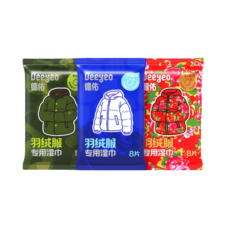 推荐商品：Deeyeo/德佑 羽绒服专用去污湿巾