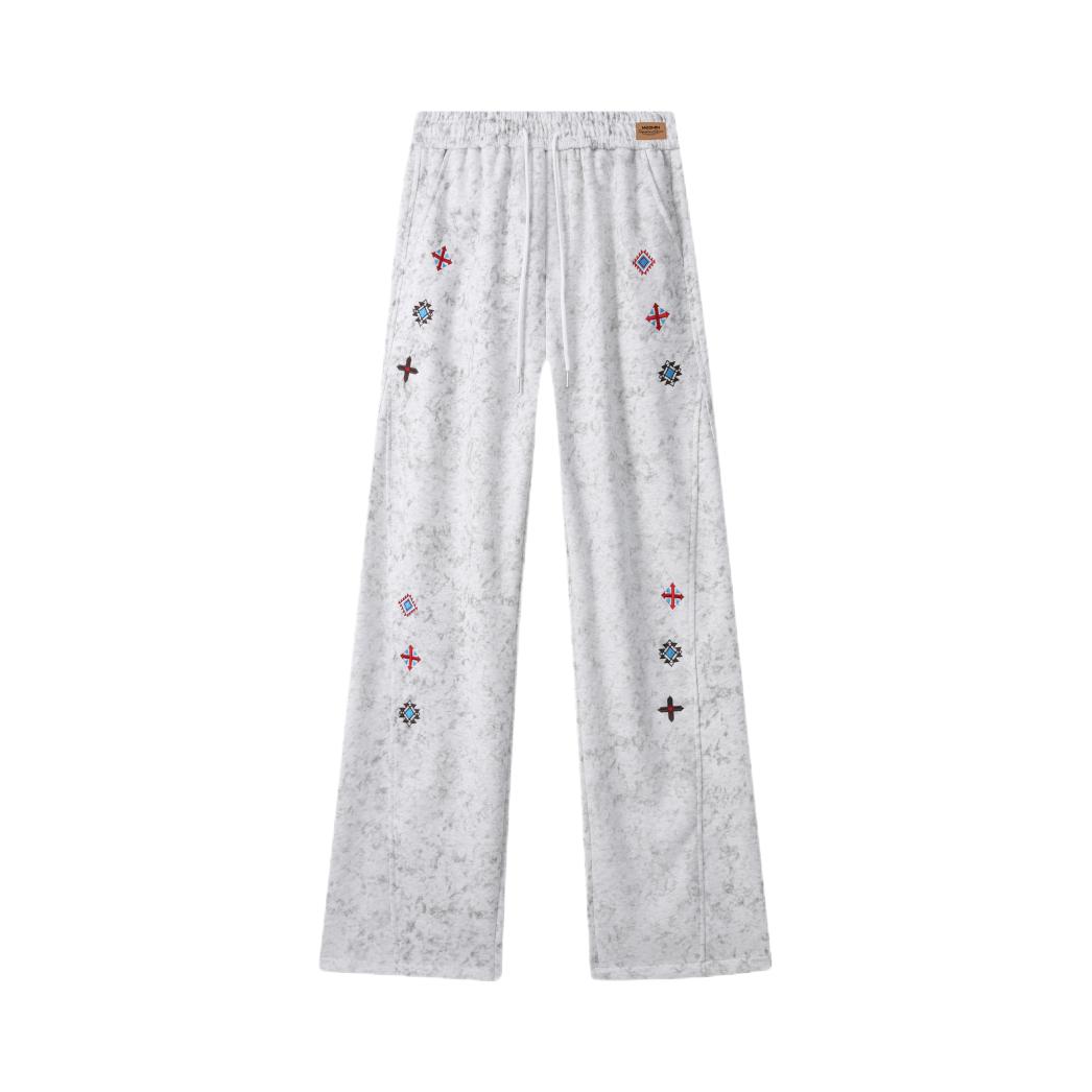 推荐商品：Moomin 2026SS 直筒系带中腰休闲长裤 HZBH205929 白花灰