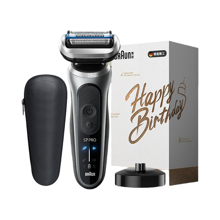 推荐商品：【礼盒装】Braun/博朗 新7系Pro+ 73-G80010cs 电动剃须刀 360°灵动刀头 舒适净剃 可水洗 便携