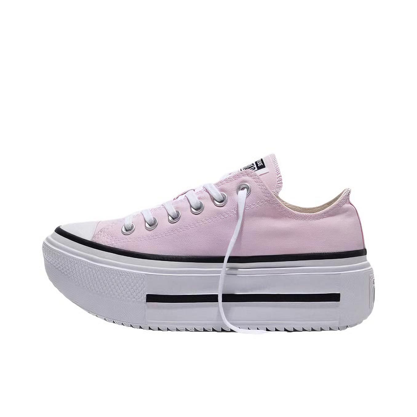 推荐商品：Converse/匡威 All Star Lift Double Stack 帆布鞋 休闲运动双层贴合耐穿甜酷 紫色/白色